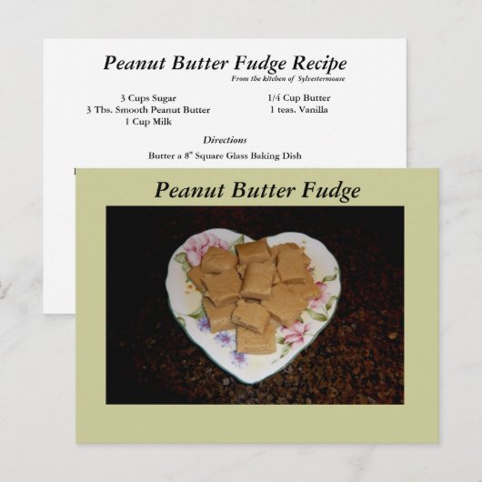 Peanut Butter Fudge Recipcard Briefkaart (Voorkant / Achterkant)