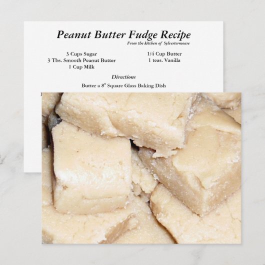 Peanut Butter Fudge Recipcard Briefkaart (Voorkant / Achterkant)