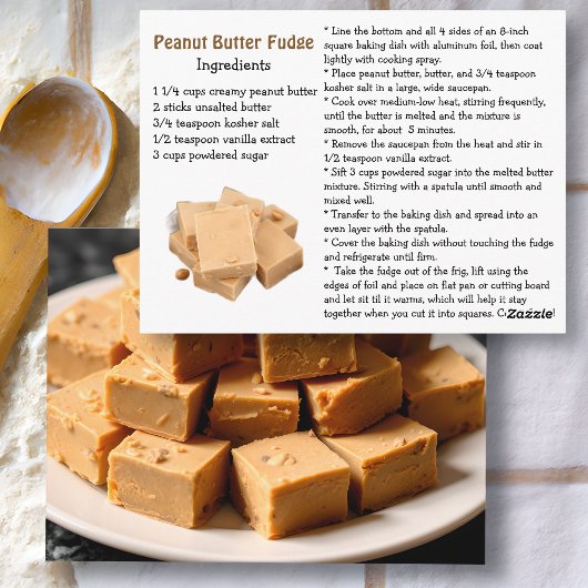 Peanut Butter Fudge Recipe Card Briefkaart