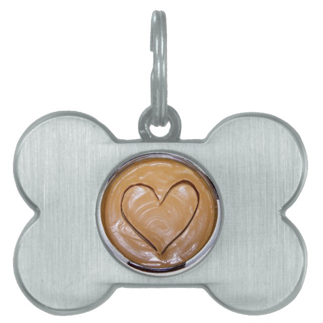 Peanut Butter Heart Huisdieren Naamplaatje (voorkant)