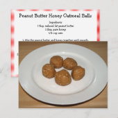 Peanut Butter Honey Oatmeel Balls Recipcard Briefkaart (Voorkant / Achterkant)