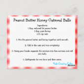 Peanut Butter Honey Oatmeel Balls Recipcard Briefkaart (Achterkant)