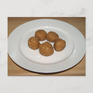 Peanut Butter Honey Oatmeel Balls Recipcard Briefkaart