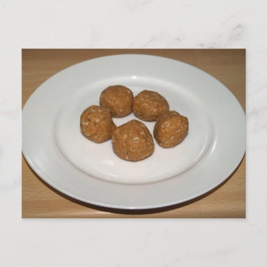 Peanut Butter Honey Oatmeel Balls Recipcard Briefkaart (Voorkant)