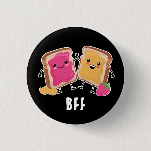 Peanut Butter + Jelly: BFF Funny Ronde Button 3,2 Cm (Voorkant)