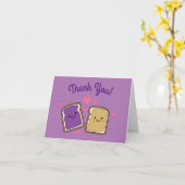 Peanut Butter Jelly Birthday Party PBJ Dank je Kaart (Gele Bloem)