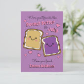 Peanut Butter Jelly Classroom Valentijn PBJ Card Bedankkaart (Staand voorkant)