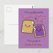 Peanut Butter Jelly Kinder PBJ Valentijn Briefkaar Briefkaart (Voorkant / Achterkant)