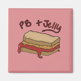 Peanut Butter Jelly Magent Nostalgia Illustration  Magneet