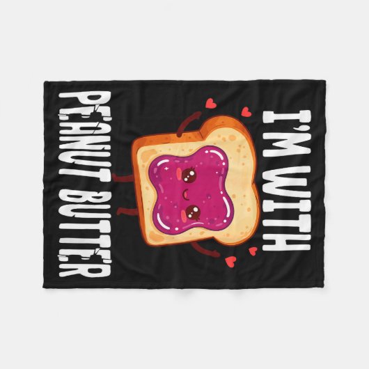 Peanut Butter Jelly Matching Couples Halloween Fun Fleece Deken (Voorkant (Horizontaal))