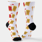 Peanut Butter & Jelly Pattern Socks Sokken (Gebogen)