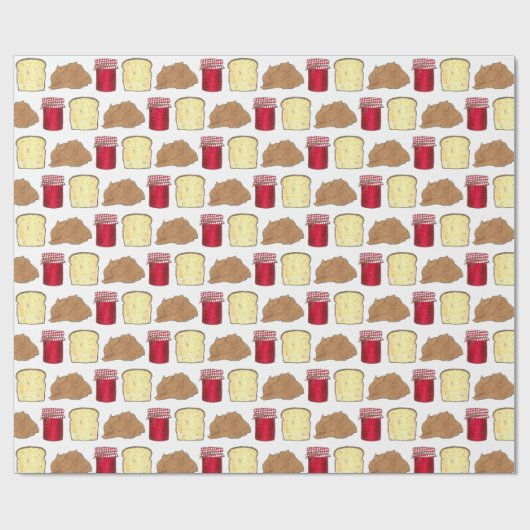 Peanut Butter Jelly Sandwich Bread Lunchtime Food Cadeaupapier (Vlak)