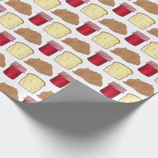 Peanut Butter Jelly Sandwich Bread Lunchtime Food Cadeaupapier (Hoek)