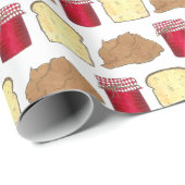Peanut Butter Jelly Sandwich Bread Lunchtime Food Cadeaupapier (Rol Hoek)