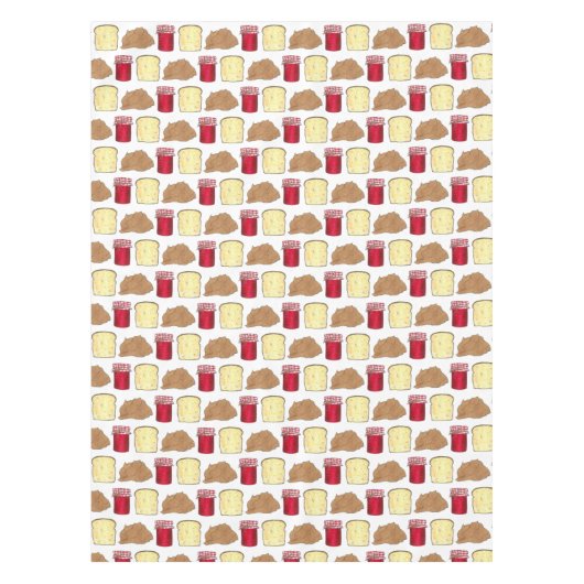 Peanut Butter Jelly Sandwich Bread Lunchtime Food Tafelkleed (Voorkant)