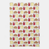 Peanut Butter Jelly Sandwich Bread Lunchtime Food Theedoek (Verticaal)