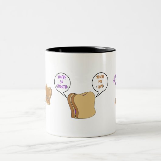 Peanut Butter Jelly Time Tweekleurige Koffiemok (Center)