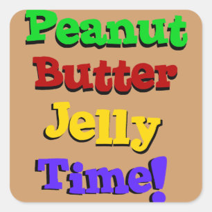 Peanut Butter Jelly Time Vierkante Sticker