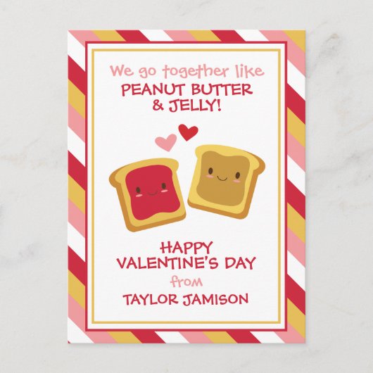 Peanut Butter & Jelly Valentijnsdag Card Briefkaart (Voorkant)
