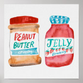 Peanut Butter & Jelly Waterverf Art Poster (Voorkant)
