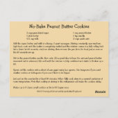 Peanut Butter No-Bake Cookies Recipe Card Briefkaart (Achterkant)