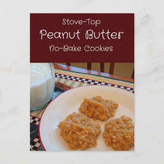 Peanut Butter No-Bake Cookies Recipe Card Briefkaart (Voorkant)