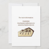 Peanut Butter Pie Social Party Dessert Bake Sale Kaart (Achterkant)