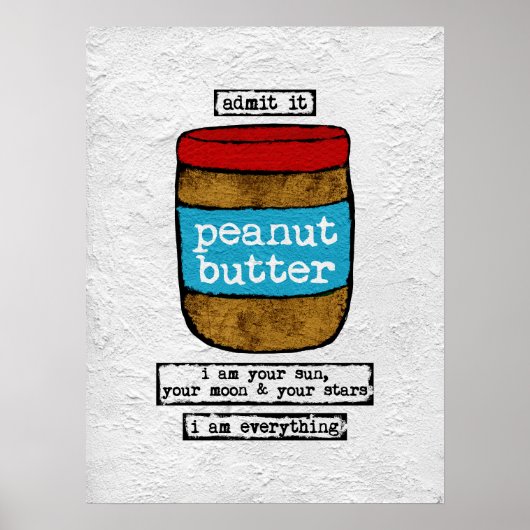 Peanut Butter Poster Art Print - Funny Food (Voorkant)