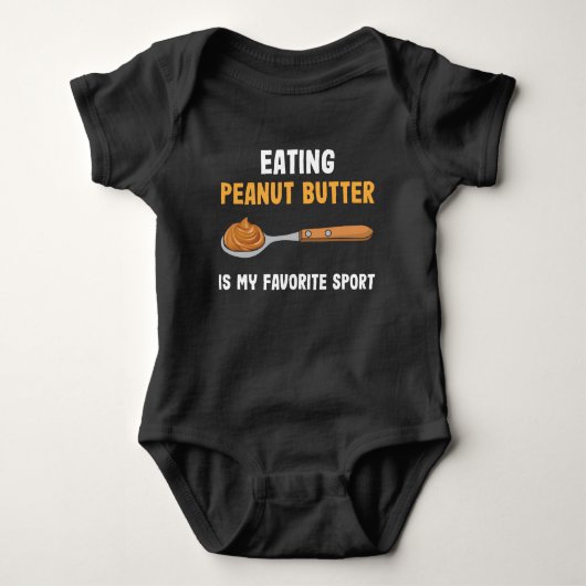 Peanut Butter Spoon Breakfast Favorite Sport Food Romper (Voorkant)