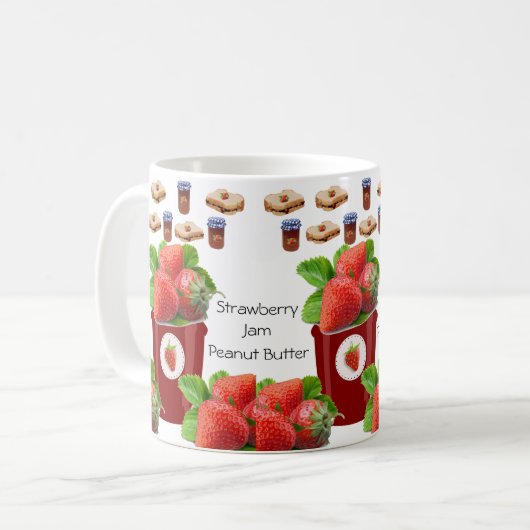 Peanut Butter Strawberry Jam Mok (Voorkant links)