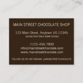 Peanut Cluster Chocolatier Chocolate Snoep Winkele Visitekaartje (Achterkant)