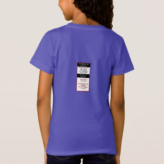Peanut Food Allergy Alert Badge Style T-shirt (Achterkant)