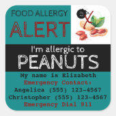Peanut Food Allergy Sticker Blauwgroen (Voorkant)