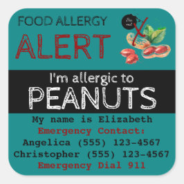 Peanut Food Allergy Sticker Blauwgroen