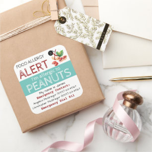 Peanut Food Allergy Sticker Light Blauwgroen