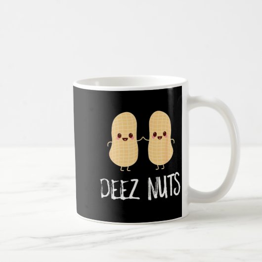 Peanut Food Funny Kawaii Cute Meme Deez Nuts Joke  Koffiemok (Rechts)