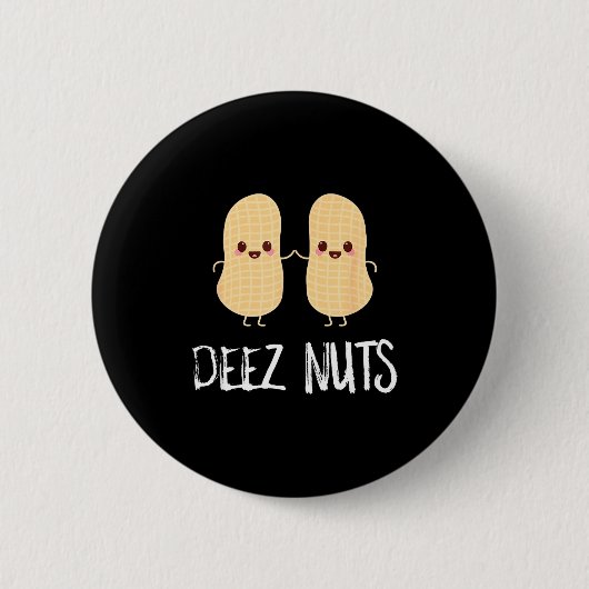 Peanut Food Funny Kawaii Cute Meme Deez Nuts Joke Ronde Button 5,7 Cm (Voorkant)