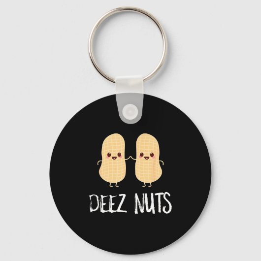 Peanut Food Funny Kawaii Cute Meme Deez Nuts Joke Sleutelhanger (Voorkant)