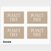 Peanut Free Allergy Safe Culinary Rechthoekige Sticker (Vel)