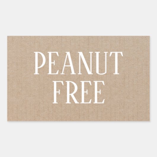 Peanut Free Allergy Safe Culinary Rechthoekige Sticker (Voorkant)