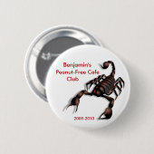 Peanut-Free Cafe Club Ronde Button 5,7 Cm (Voorkant /achterkant)