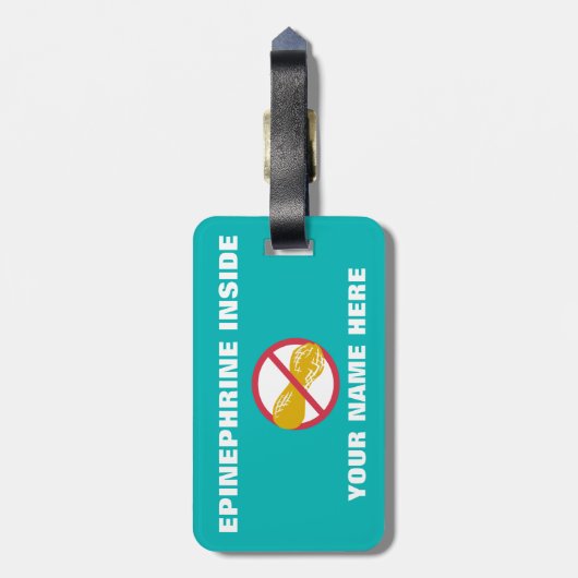 Peanut Free Kind Superheld Girl for Medical Kit Bagagelabel (Achterkant verticaal)