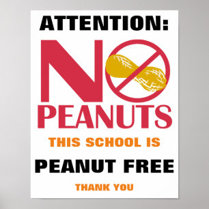 Peanut Free School Sign of School for School of Da Poster
