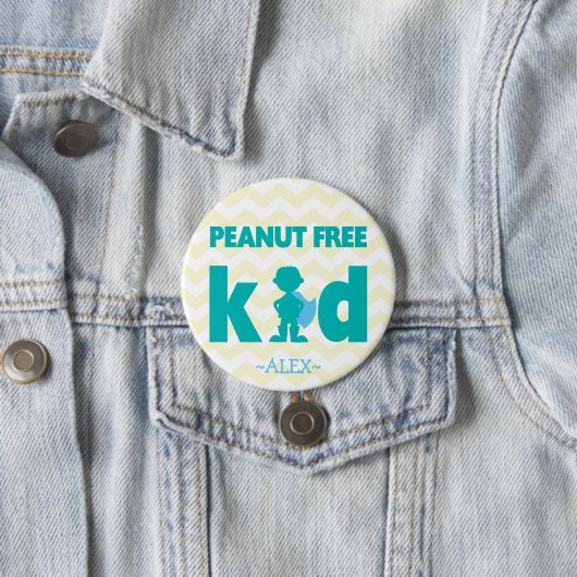 Peanut Free Superheld Boy Button (In situ)