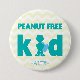 Peanut Free Superheld Boy Button