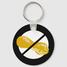 Peanut Free Symbol Black No Peanuts Allergy Kinder Sleutelhanger