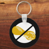 Peanut Free Symbol Black No Peanuts Allergy Kinder Sleutelhanger (Voorkant)