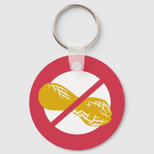 Peanut Free Symbool Red No Peanuy Kinder Sleutelhanger (Voorkant)