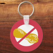 Peanut Free Symbool Red No Peanuy Kinder Sleutelhanger (Voorkant)