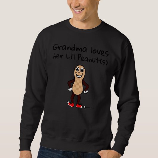 Peanut Grandma Cuddles her Li L Peanuts Cute Nutty Trui (Voorkant)